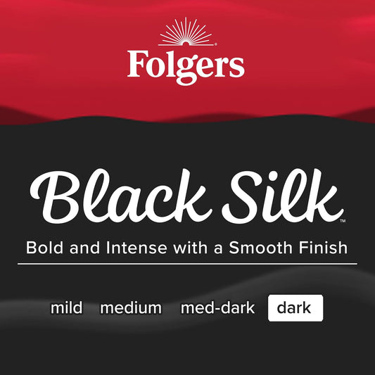Folgers Black Silk Dark Roast Coffee K-Cup Pods, Bulk 192 Count