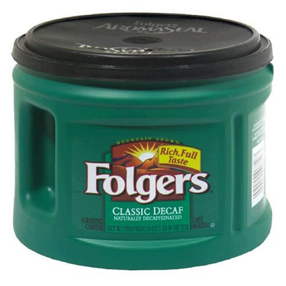 Folgers Classic Decaf Ground Coffee, Medium Roast, 6 Canisters