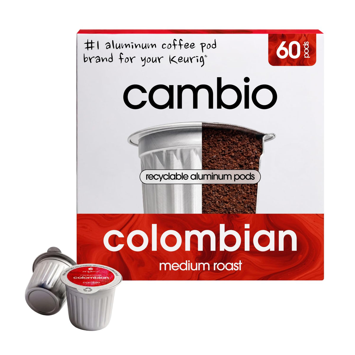 Cambio Roasters Hazelnut Coffee Pods - Recyclable Aluminum Pods, 60ct