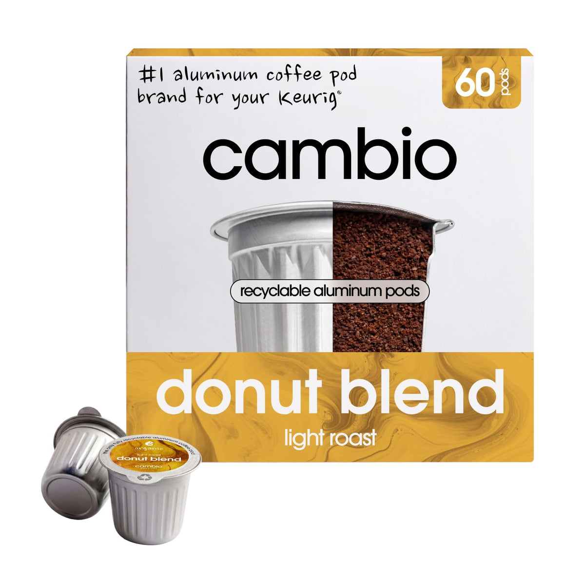 Cambio Roasters Hazelnut Coffee Pods - Recyclable Aluminum Pods, 60ct
