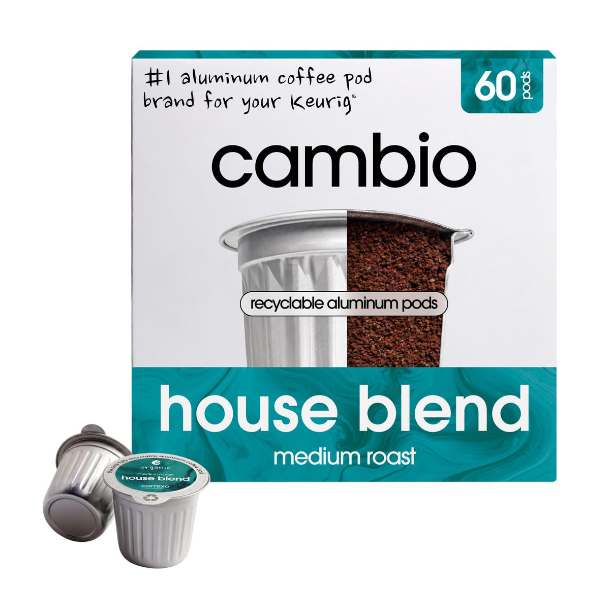 Cambio Roasters Hazelnut Coffee Pods - Recyclable Aluminum Pods, 60ct