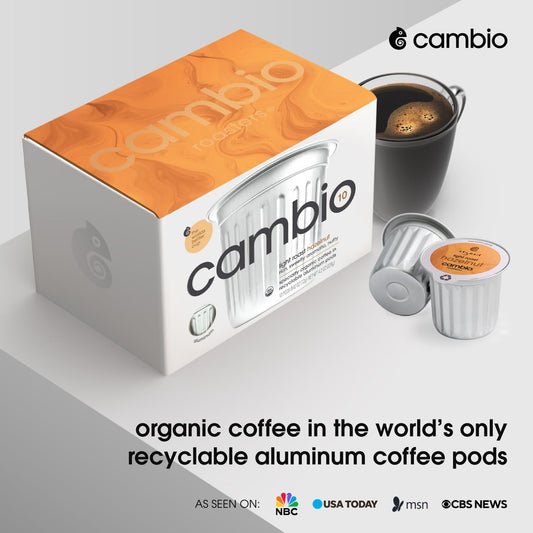 Cambio Roasters Hazelnut Coffee Pods - Recyclable Aluminum Pods, 60ct