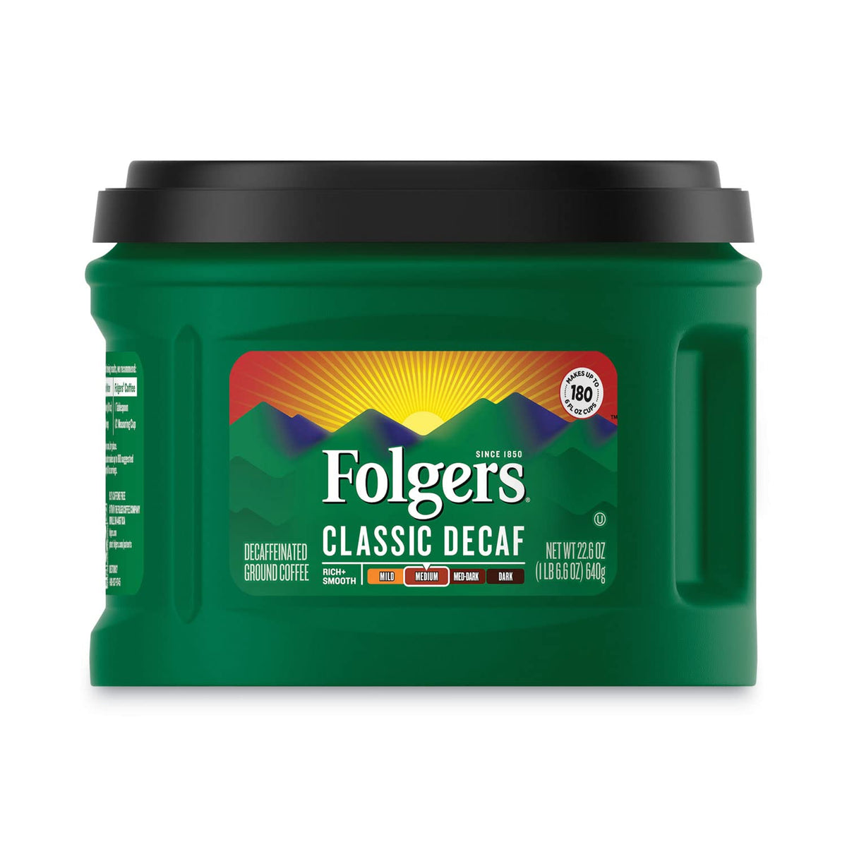 Folgers Classic Decaf Ground Coffee, Medium Roast, 6 Canisters