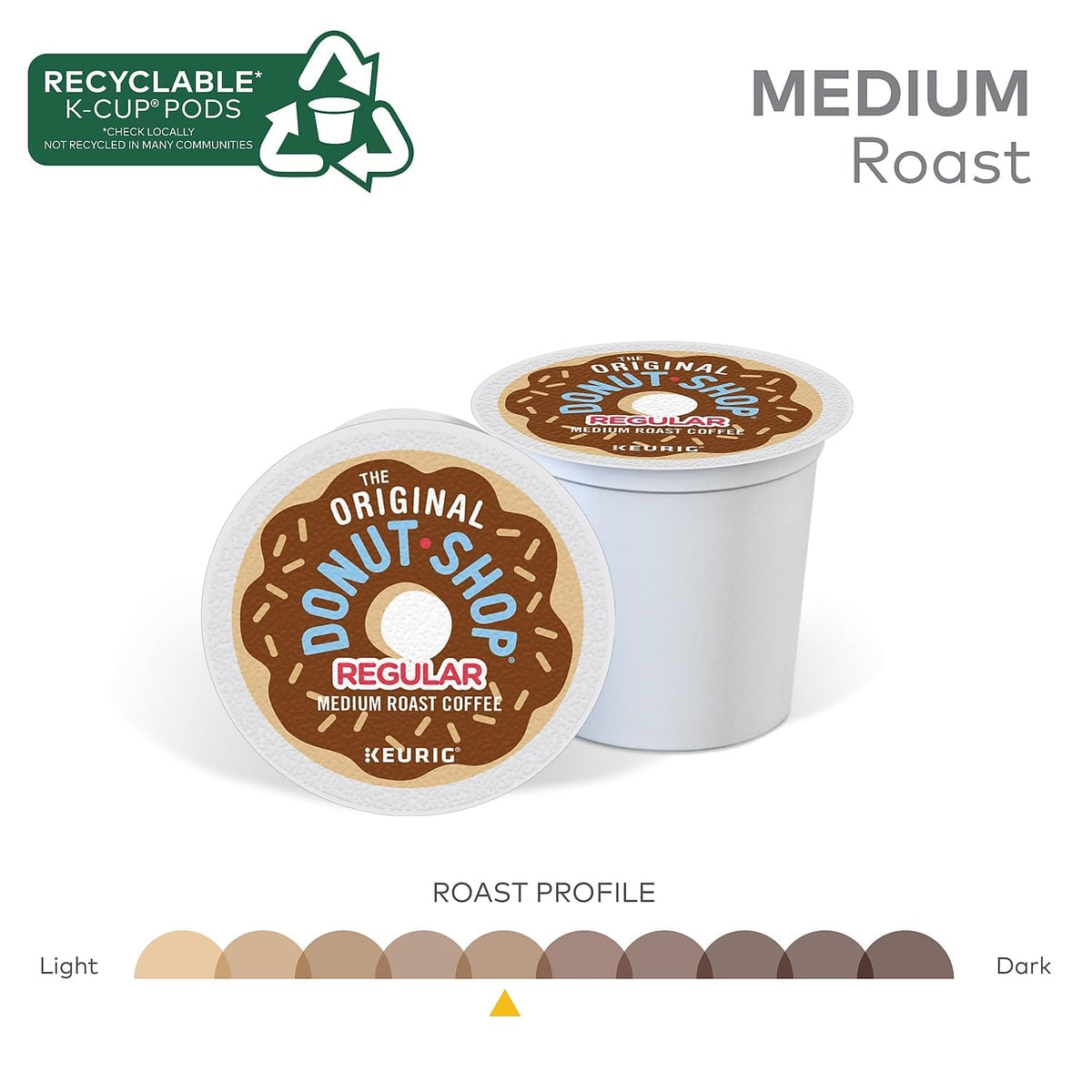 The Original Donut Shop Regular Medium Roast Coffee, K-Cup Pods, 96 Count