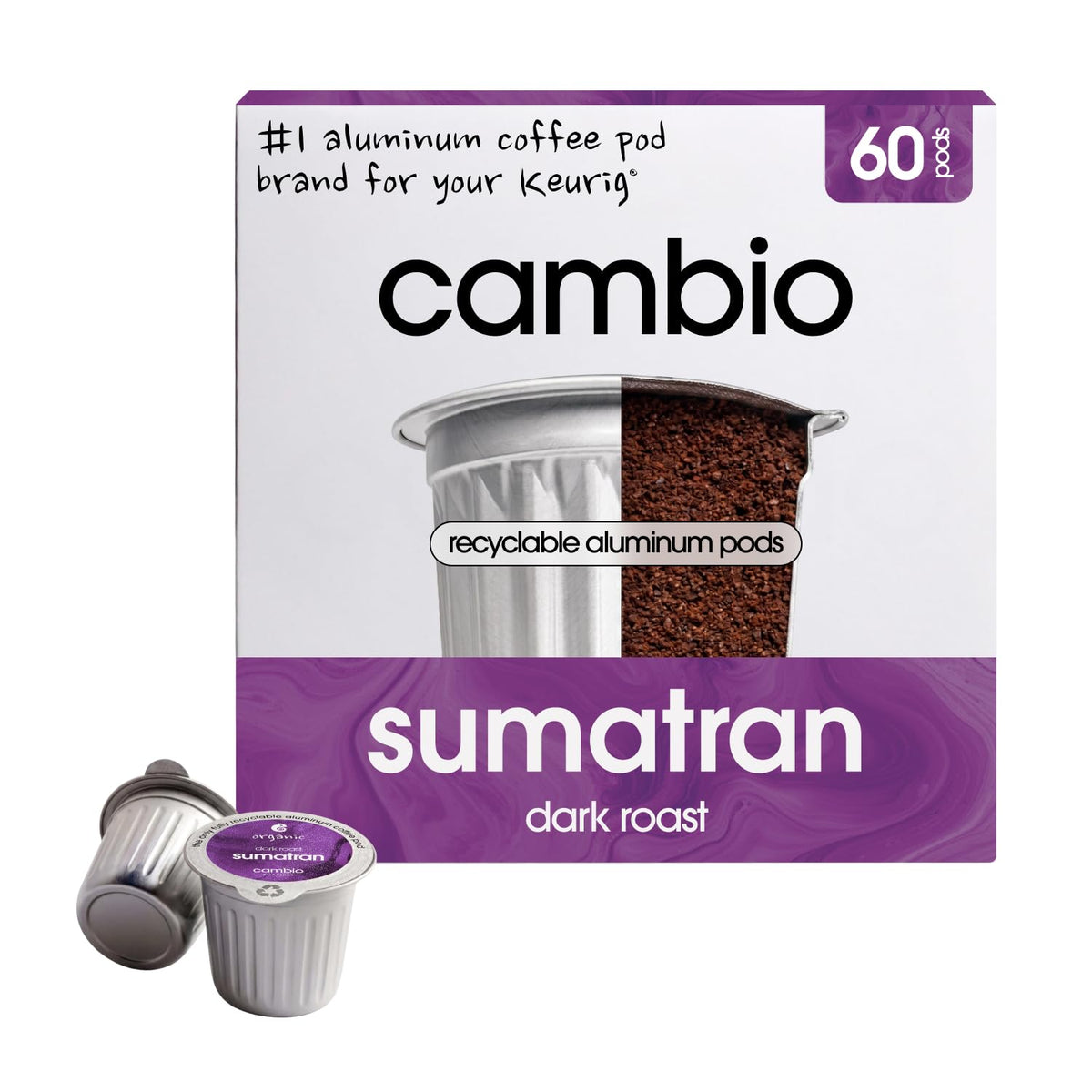 Cambio Roasters Hazelnut Coffee Pods - Recyclable Aluminum Pods, 60ct