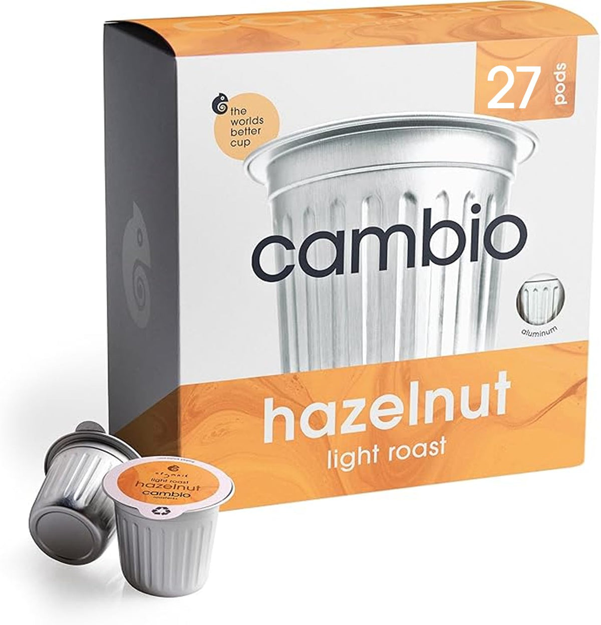 Cambio Roasters Hazelnut Coffee Pods - Recyclable Aluminum Pods, 60ct