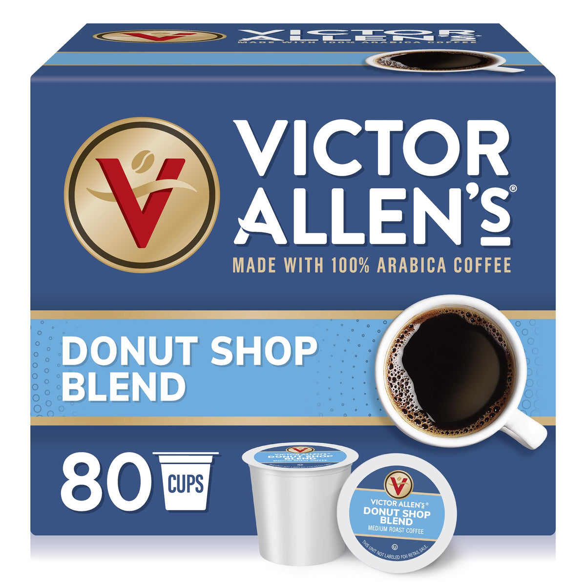 Victor Allen's Coffee Donut Shop, Morning Blend, 100% Colombian, and French Roast Variety Pack for K-Cup, Keurig 2.0 Brewers, 96 Count Single Serve Coffee Pods