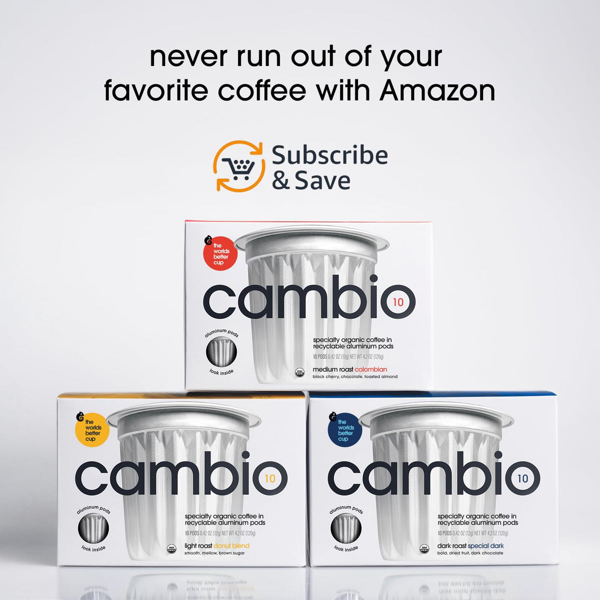 Cambio Roasters Hazelnut Coffee Pods - Recyclable Aluminum Pods, 60ct
