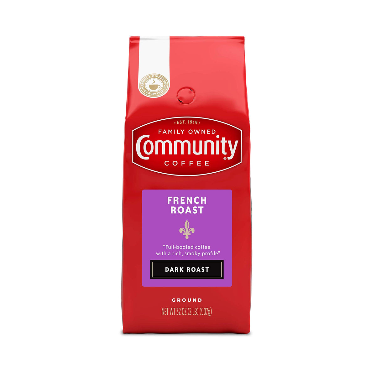 Community Coffee Breakfast Blend, 128 Ounces Ground Coffee, Medium Roast, 32 Ounce Bag (Pack of 4)