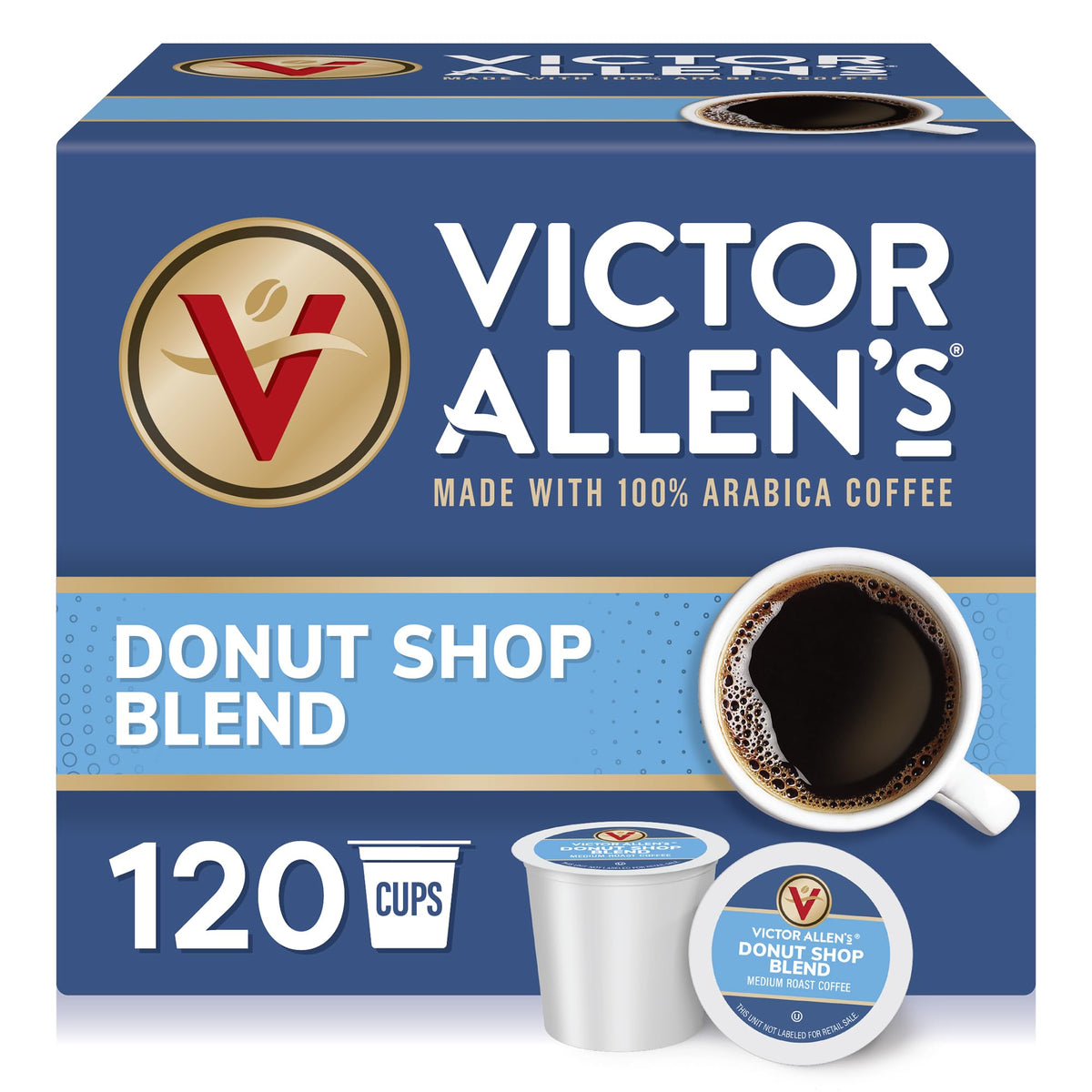 Victor Allen's Coffee Donut Shop, Morning Blend, 100% Colombian, and French Roast Variety Pack for K-Cup, Keurig 2.0 Brewers, 96 Count Single Serve Coffee Pods