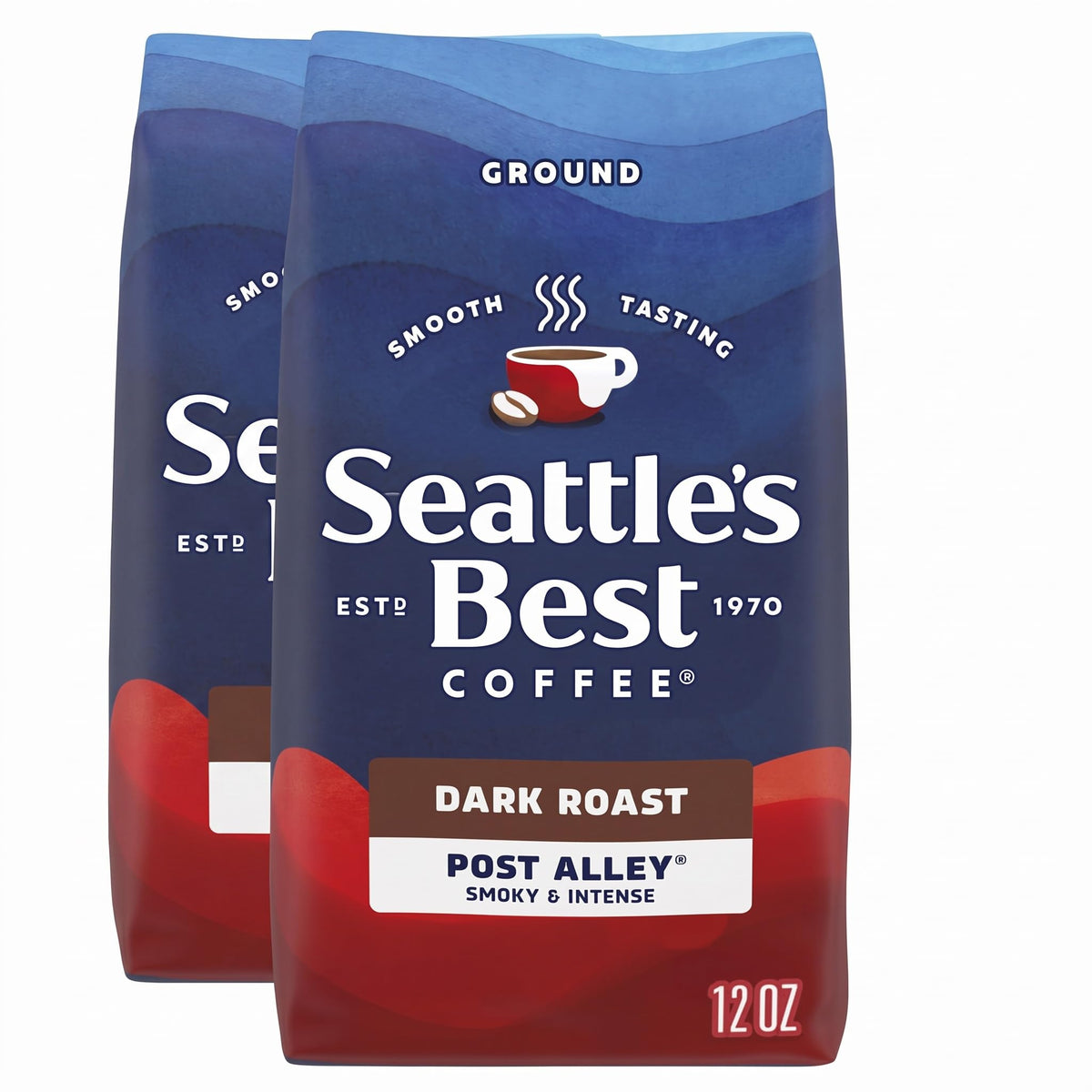 Seattle's Best Coffee Ground Coffee Post Alley Dark Roast, 6 Bags 12 oz