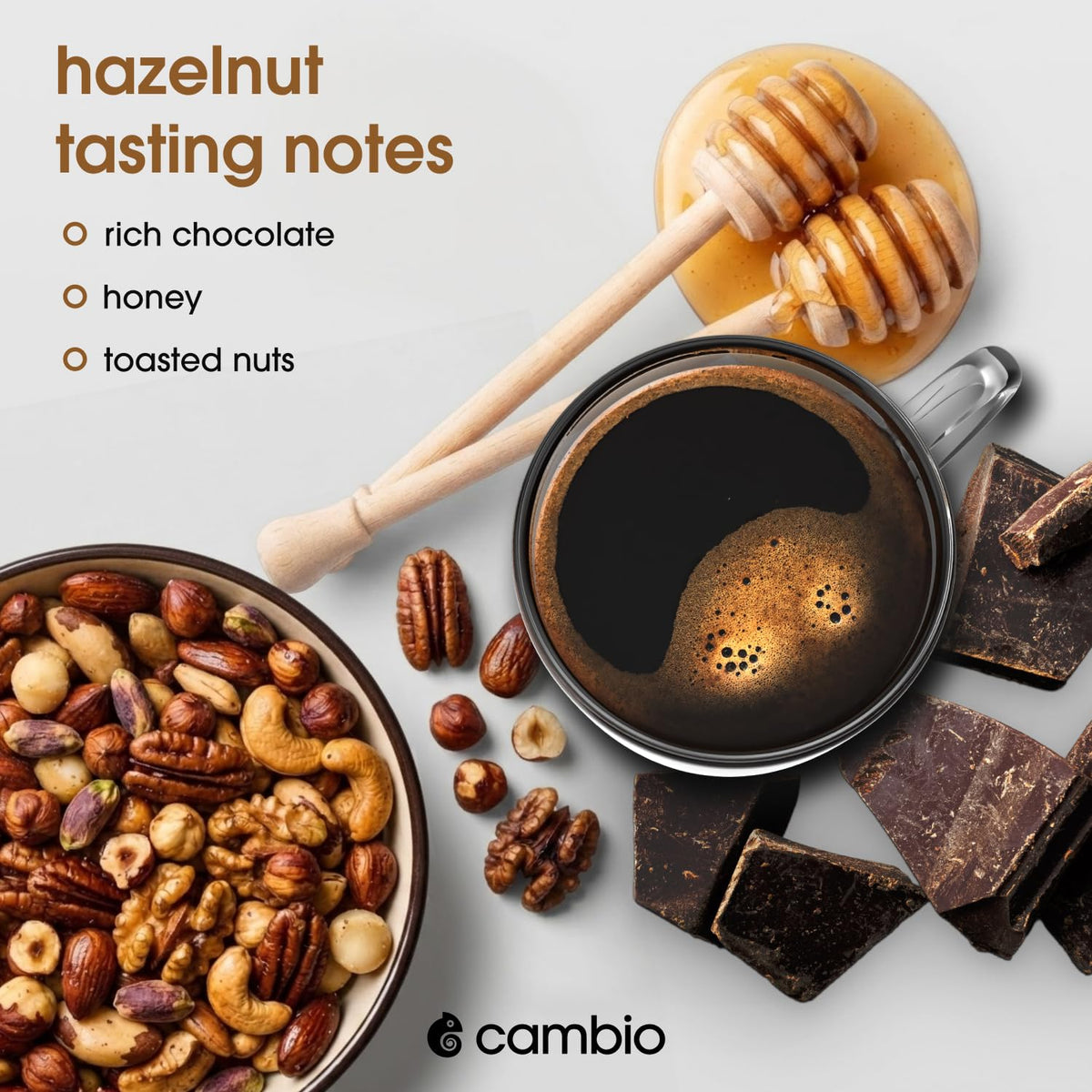 Cambio Roasters Hazelnut Coffee Pods - Recyclable Aluminum Pods, 60ct