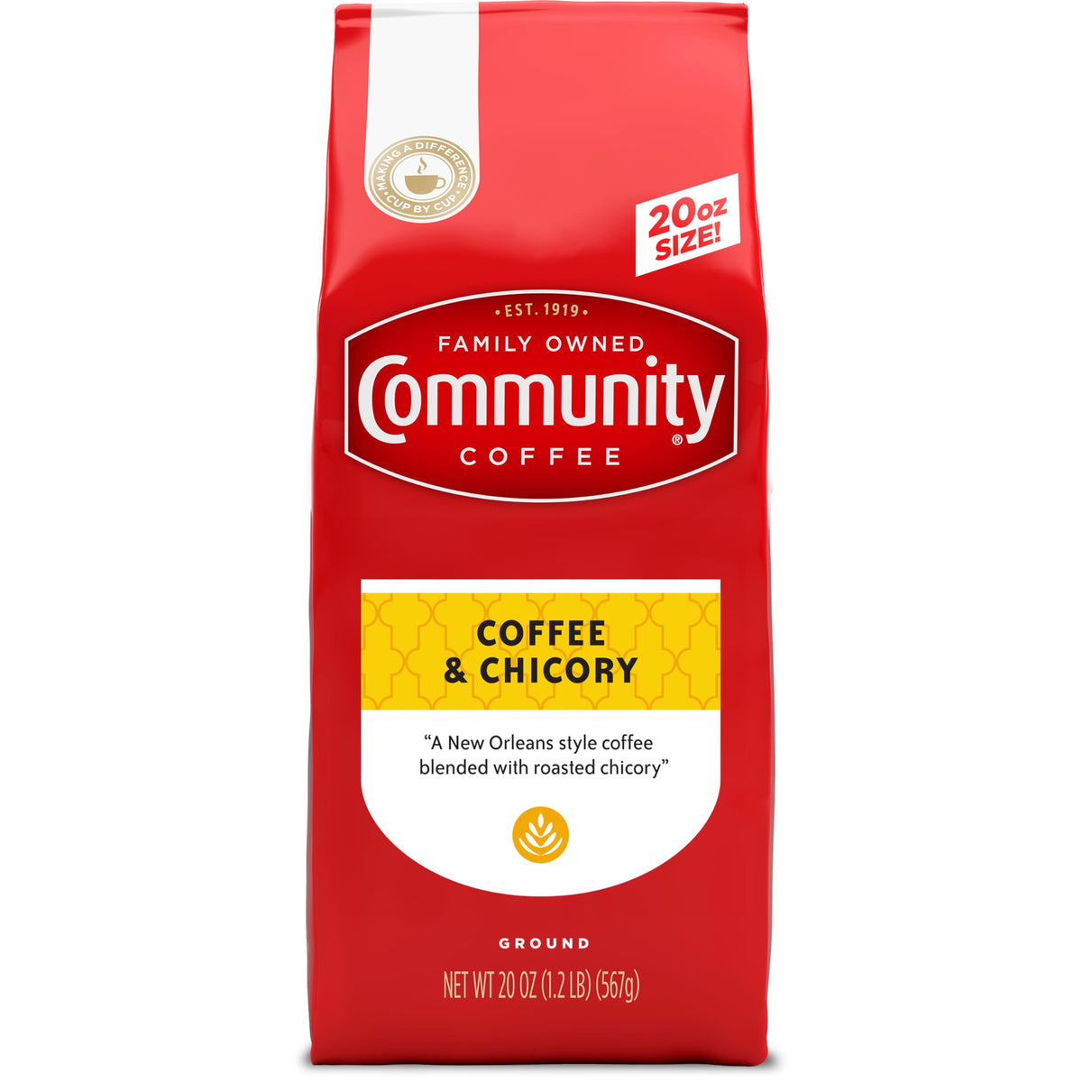 Community Coffee Breakfast Blend, 128 Ounces Ground Coffee, Medium Roast, 32 Ounce Bag (Pack of 4)