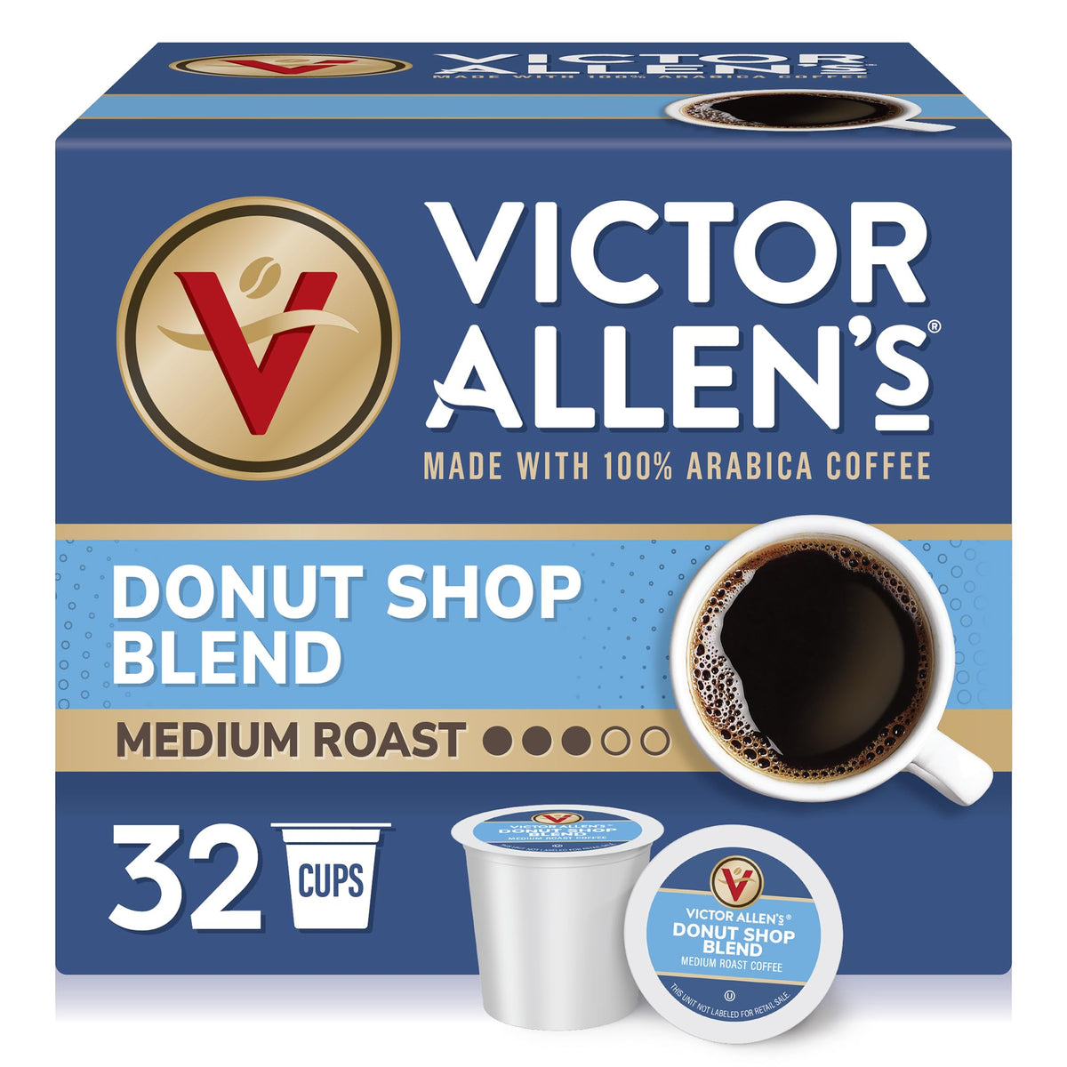 Victor Allen's Coffee Donut Shop, Morning Blend, 100% Colombian, and French Roast Variety Pack for K-Cup, Keurig 2.0 Brewers, 96 Count Single Serve Coffee Pods
