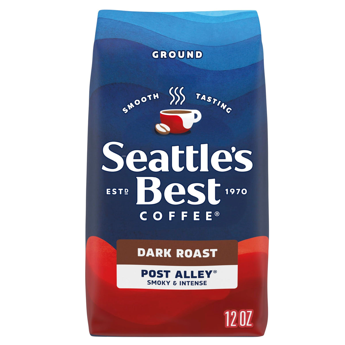 Seattle's Best Coffee Ground Coffee Post Alley Dark Roast, 6 Bags 12 oz