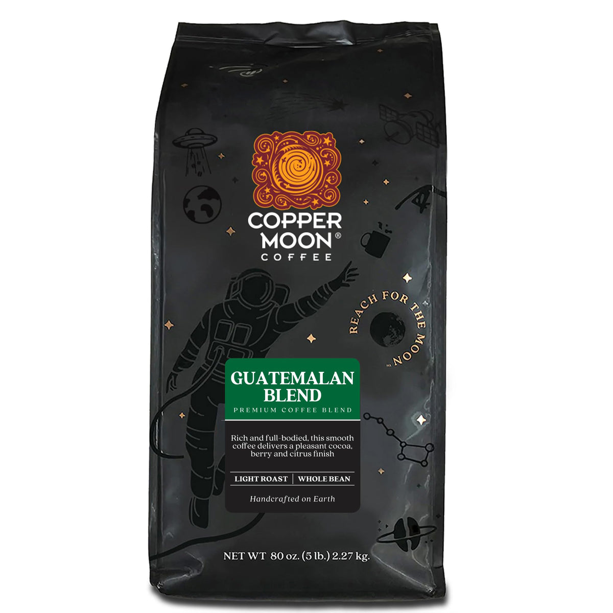 Copper Moon Whole Bean Coffee, Dark Roast, Sumatra Blend, 5 Lb