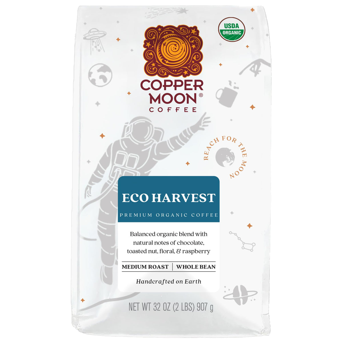 Copper Moon Whole Bean Coffee, Dark Roast, Sumatra Blend, 5 Lb