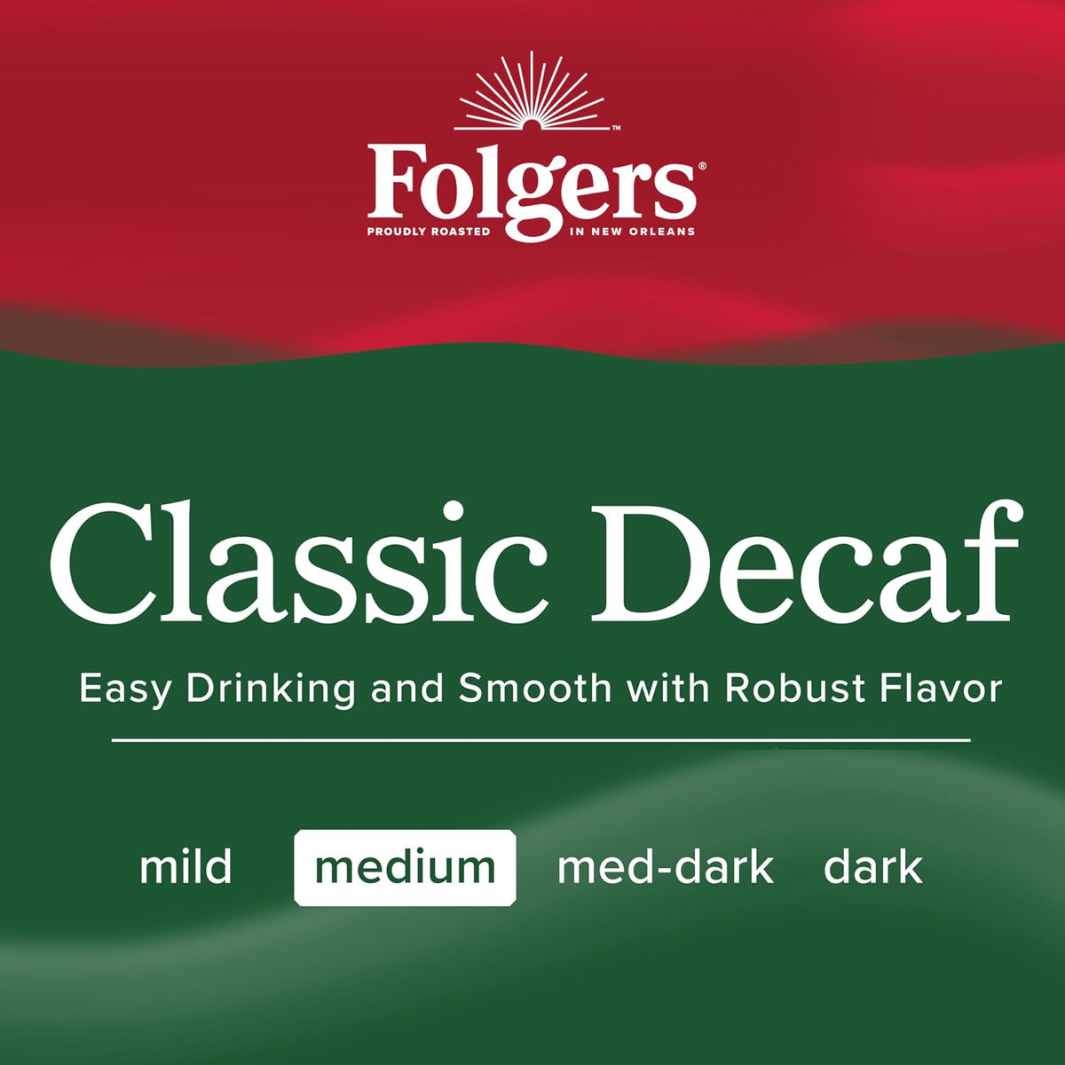 Folgers Classic Decaf Ground Coffee, Medium Roast, 6 Canisters