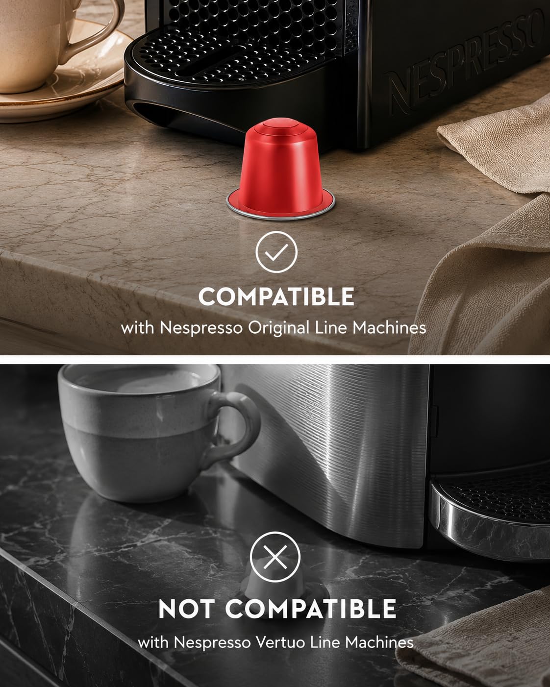 ROSSO CAFFÈ Espresso Pods for Nespresso Original Machines, Variety Pack 120