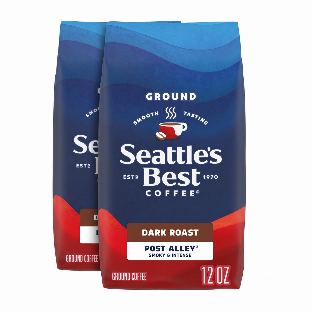 Seattle's Best Coffee Ground Coffee Post Alley Dark Roast, 6 Bags 12 oz