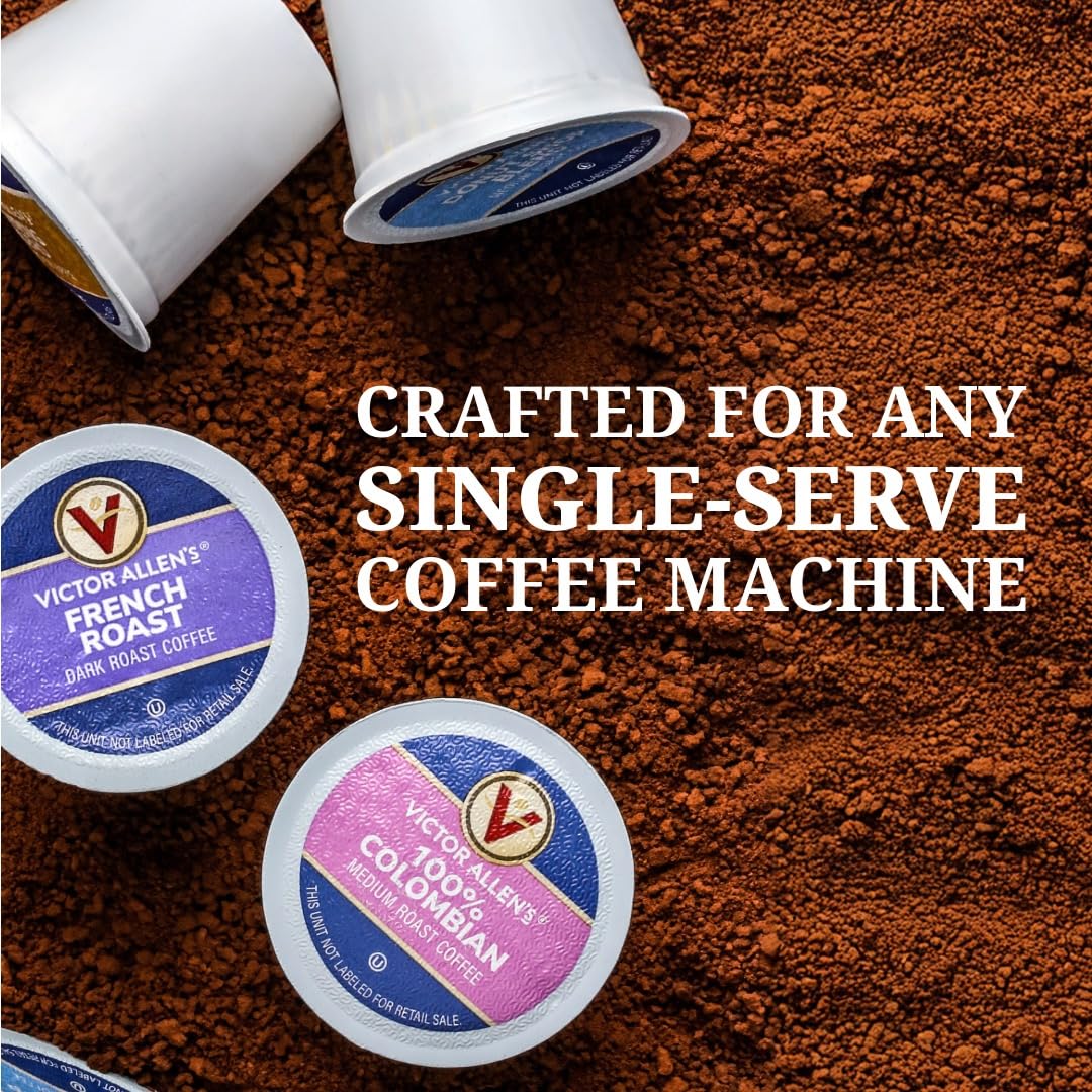 Victor Allen's Coffee Donut Shop, Morning Blend, 100% Colombian, and French Roast Variety Pack for K-Cup, Keurig 2.0 Brewers, 96 Count Single Serve Coffee Pods
