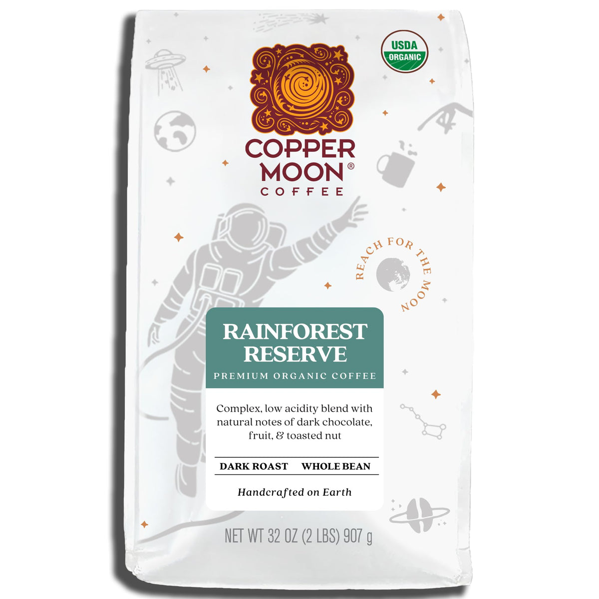 Copper Moon Whole Bean Coffee, Dark Roast, Sumatra Blend, 5 Lb
