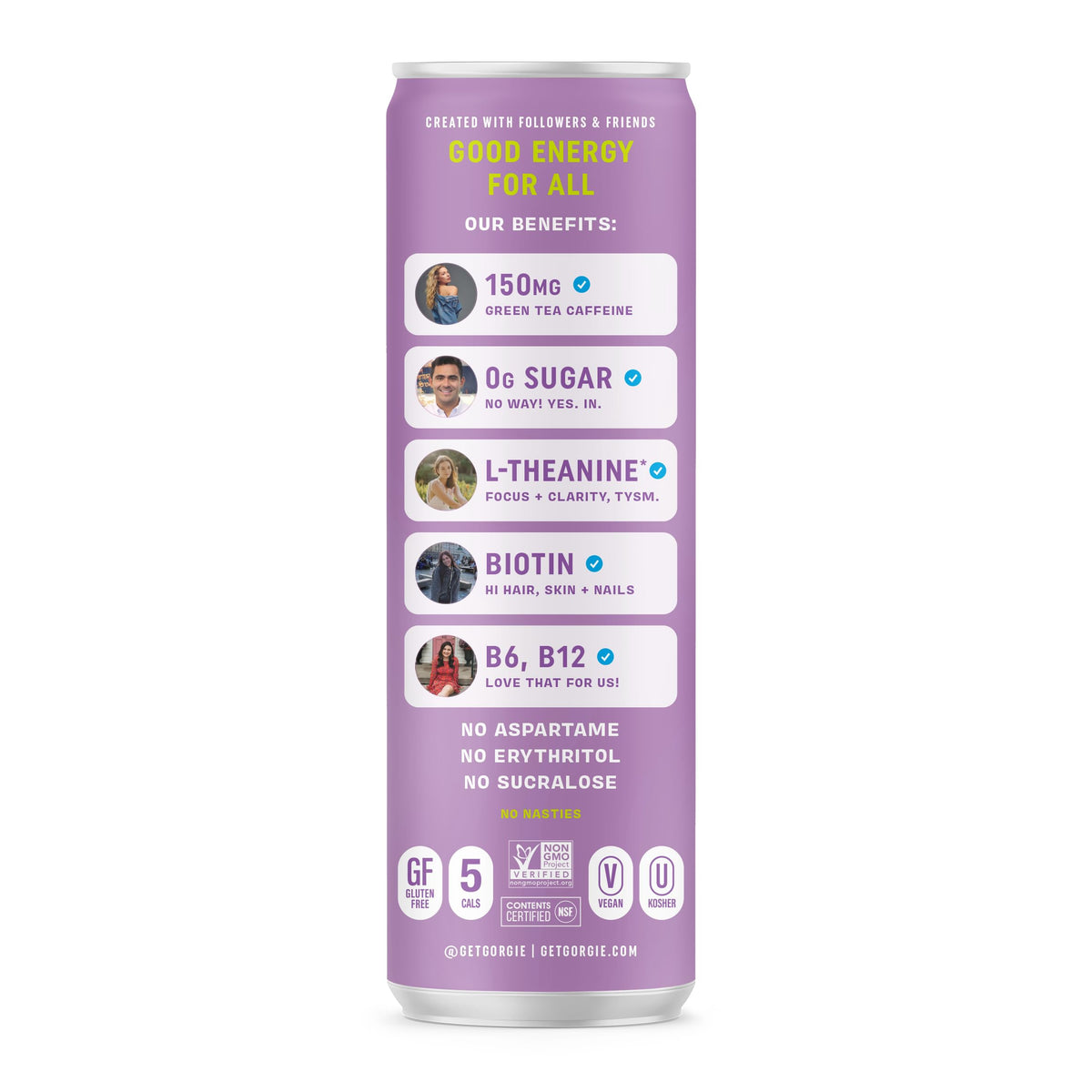 GORGIE Tropical Punch Sugar Free Energy Drink, Green Tea, 12 Pack | 150mg Green Tea Caffeine, Biotin, B6 & B12 Vitamins, L-Theanine, Low Calories, Vegan, Sparkling, Coffee Replacement
