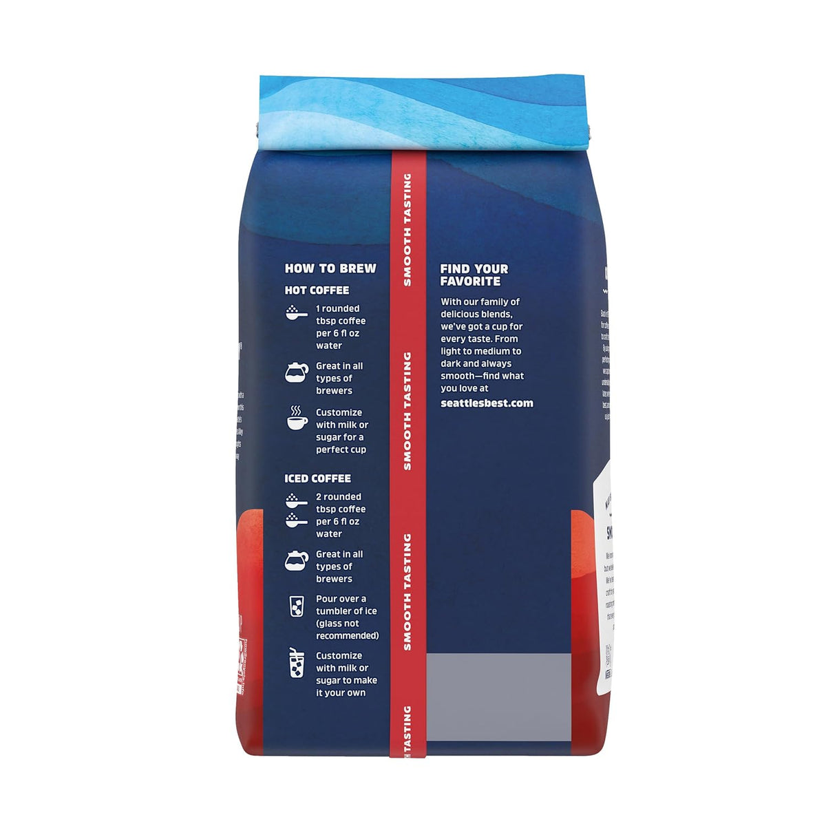 Seattle's Best Coffee Ground Coffee Post Alley Dark Roast, 6 Bags 12 oz