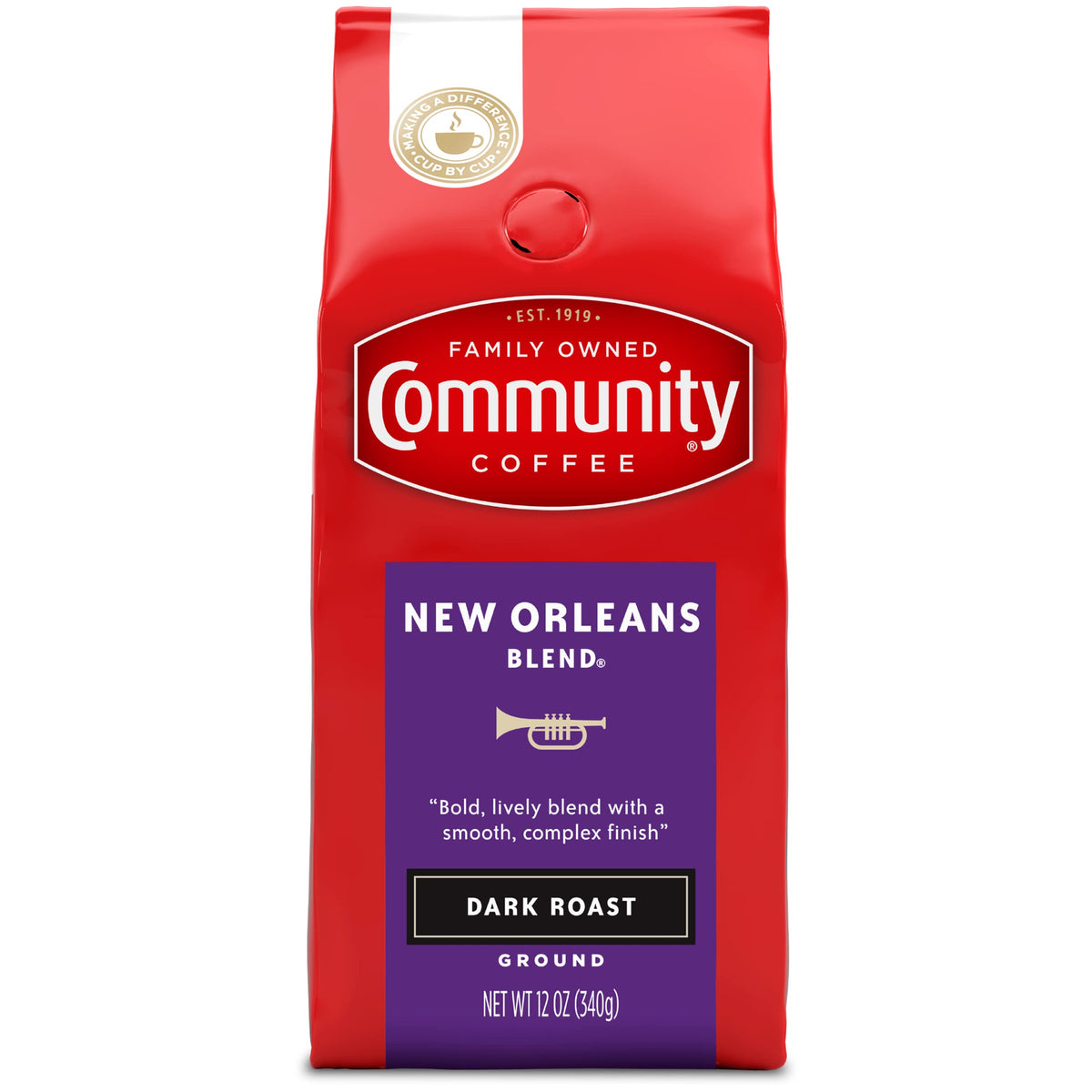 Community Coffee Breakfast Blend, 128 Ounces Ground Coffee, Medium Roast, 32 Ounce Bag (Pack of 4)