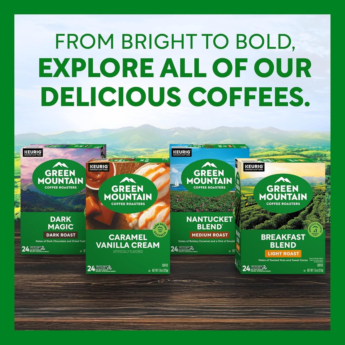 Green Mountain Breakfast Blend Coffee, K-Cup Pods, 96 Count