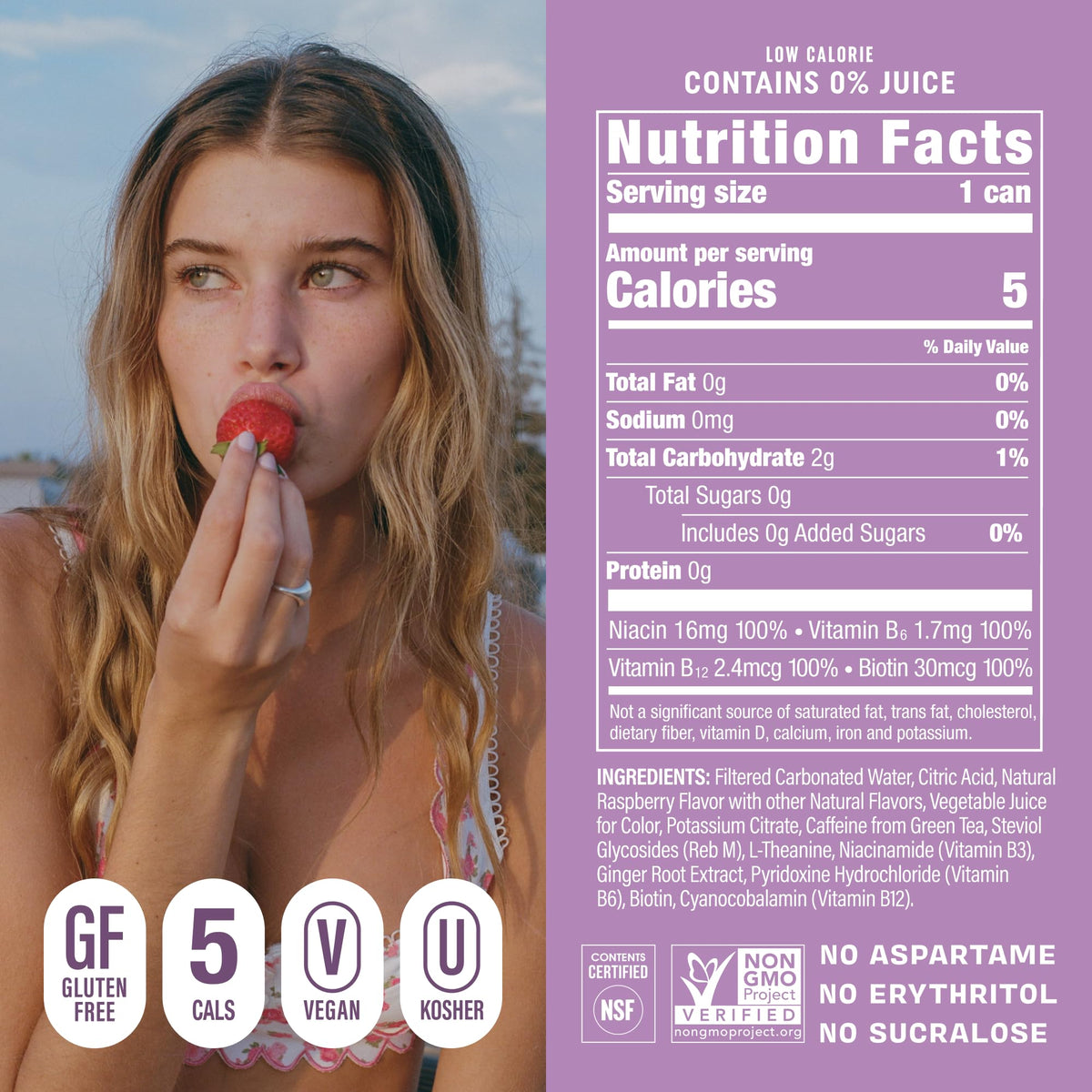 GORGIE Tropical Punch Sugar Free Energy Drink, Green Tea, 12 Pack | 150mg Green Tea Caffeine, Biotin, B6 & B12 Vitamins, L-Theanine, Low Calories, Vegan, Sparkling, Coffee Replacement