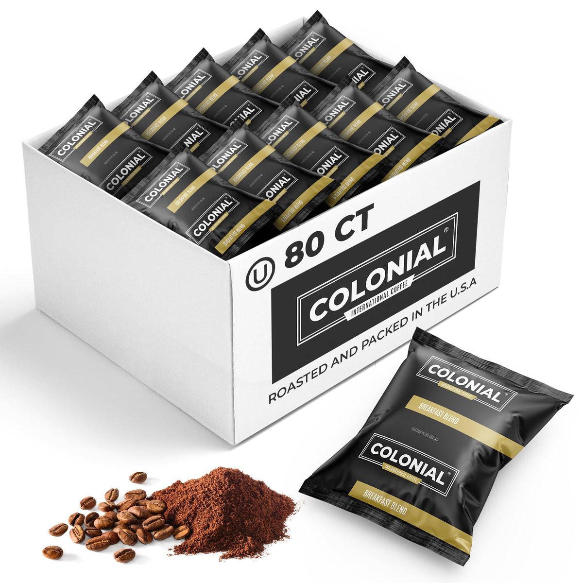 Colonial Coffee Ground Frac Packs, European Dark Roast, 32-Count