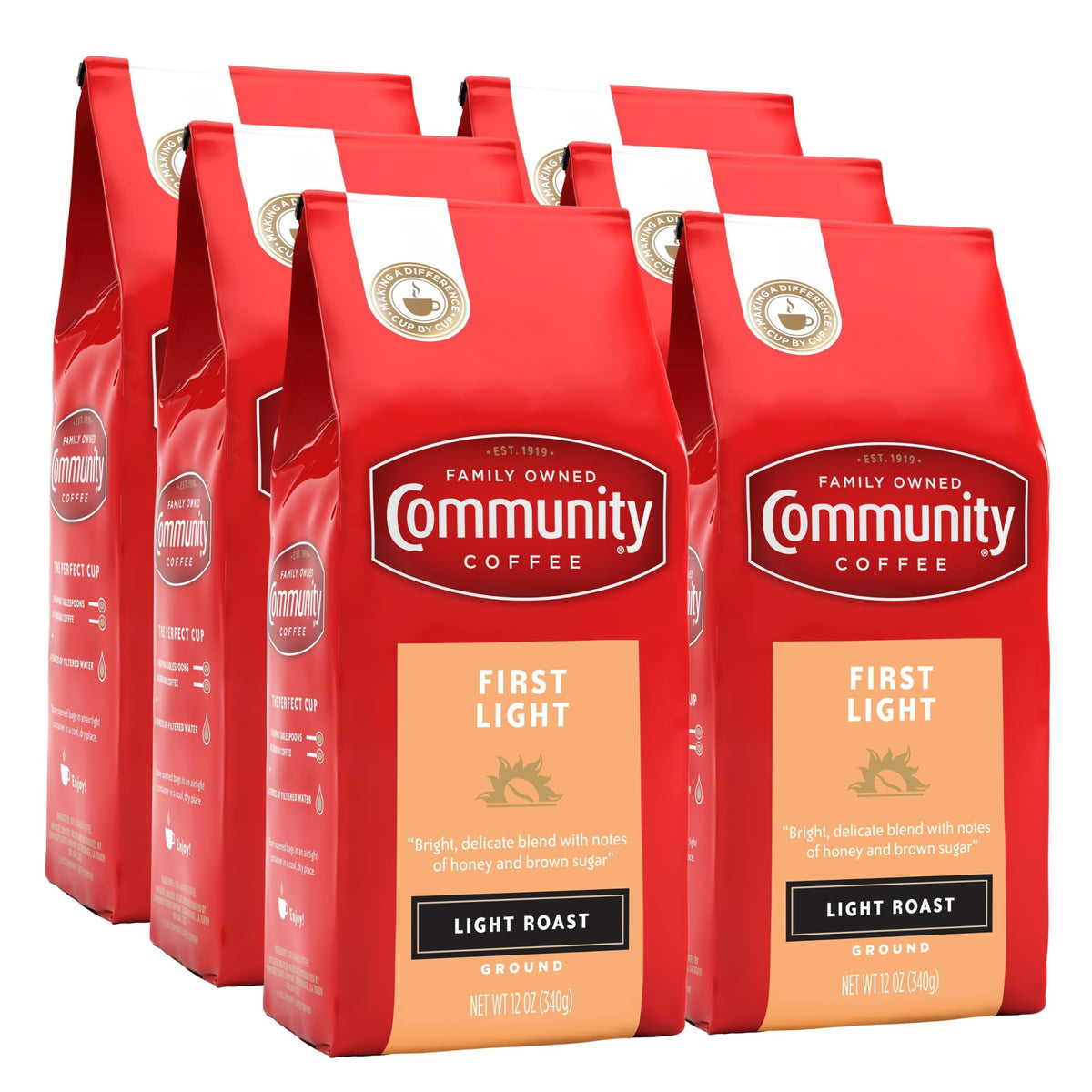 Community Coffee Breakfast Blend, 128 Ounces Ground Coffee, Medium Roast, 32 Ounce Bag (Pack of 4)