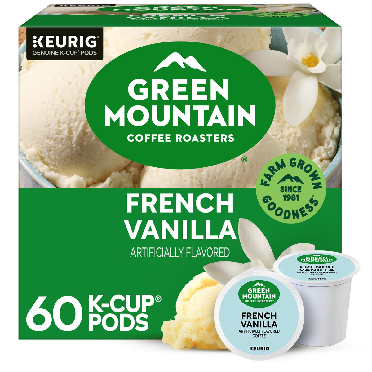 Green Mountain Caramel Vanilla Cream Coffee, K-Cup Pods, 96 Count