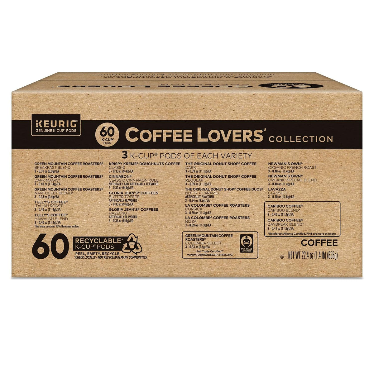 Keurig® Coffee Lover's Collection Variety Pack, Keurig Single Serve K-Cup Pods, 60ct