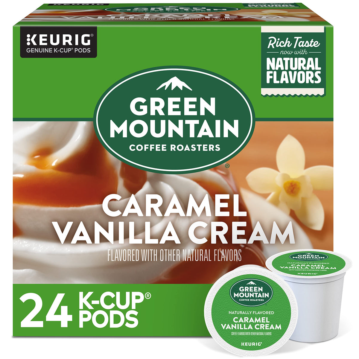 Green Mountain Caramel Vanilla Cream Coffee, K-Cup Pods, 96 Count