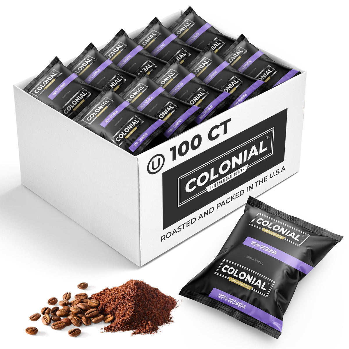 Colonial Coffee Ground Frac Packs, European Dark Roast, 32-Count