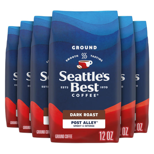 Seattle's Best Coffee Ground Coffee Post Alley Dark Roast, 6 Bags 12 oz