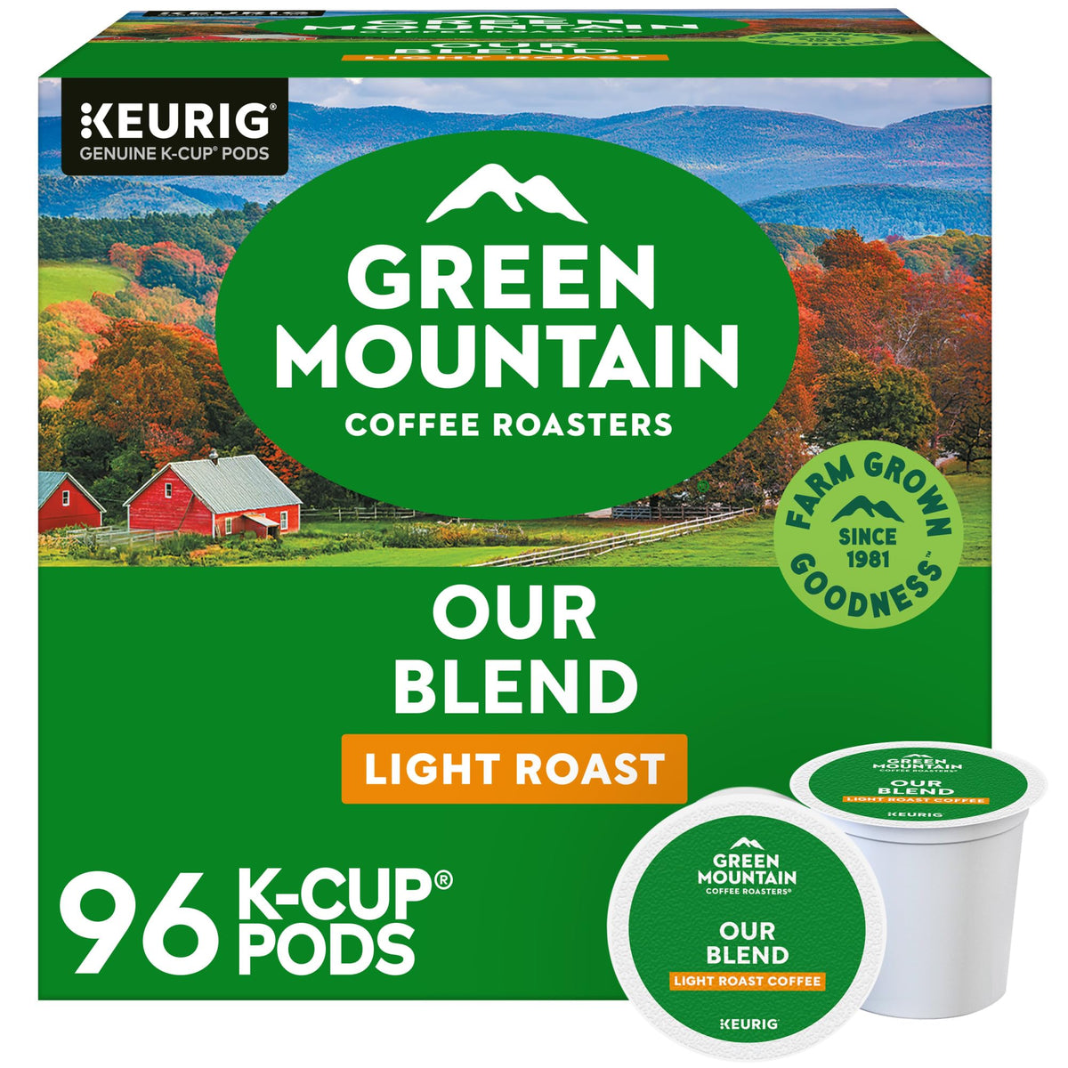 Green Mountain Breakfast Blend Coffee, K-Cup Pods, 96 Count