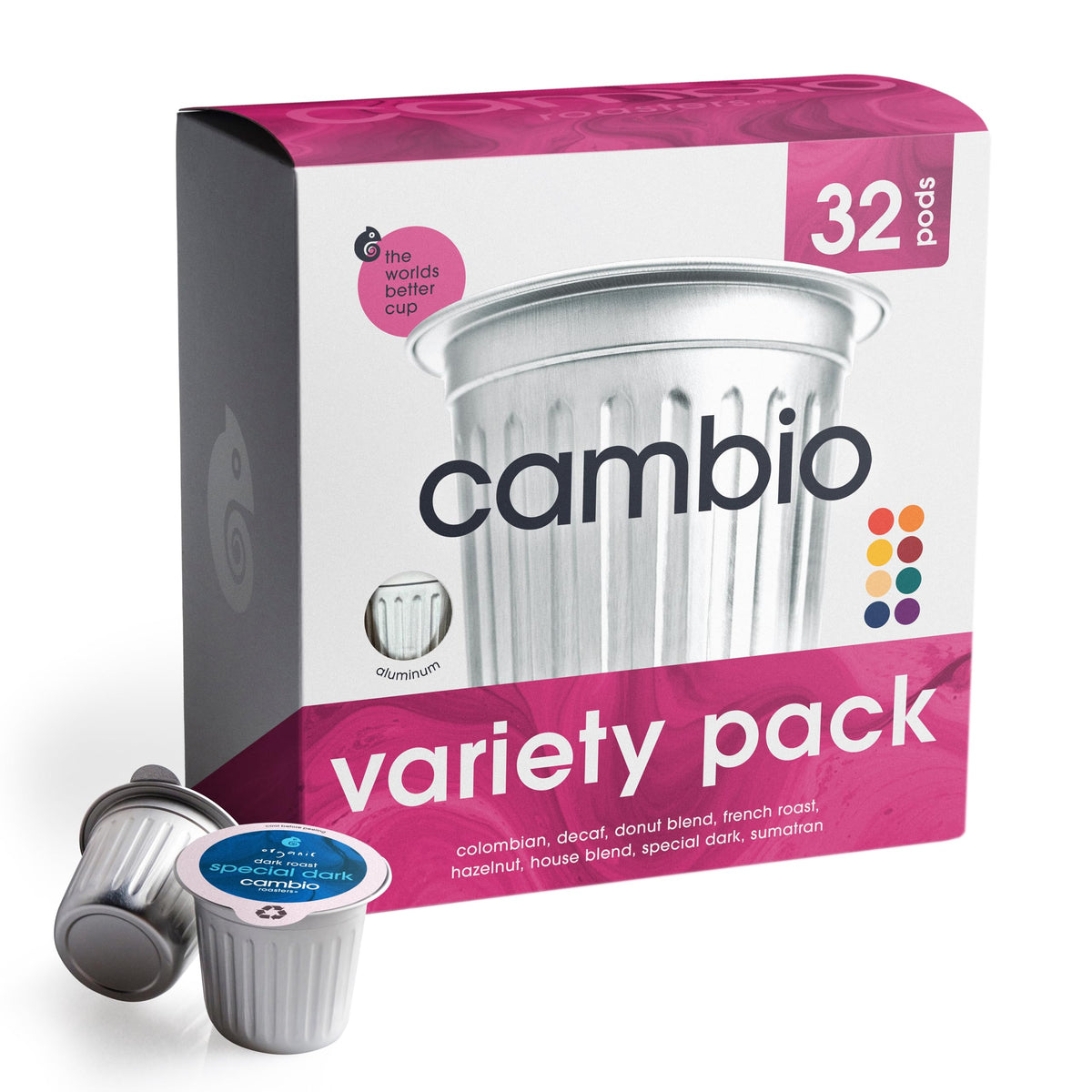 Cambio Roasters Hazelnut Coffee Pods - Recyclable Aluminum Pods, 60ct