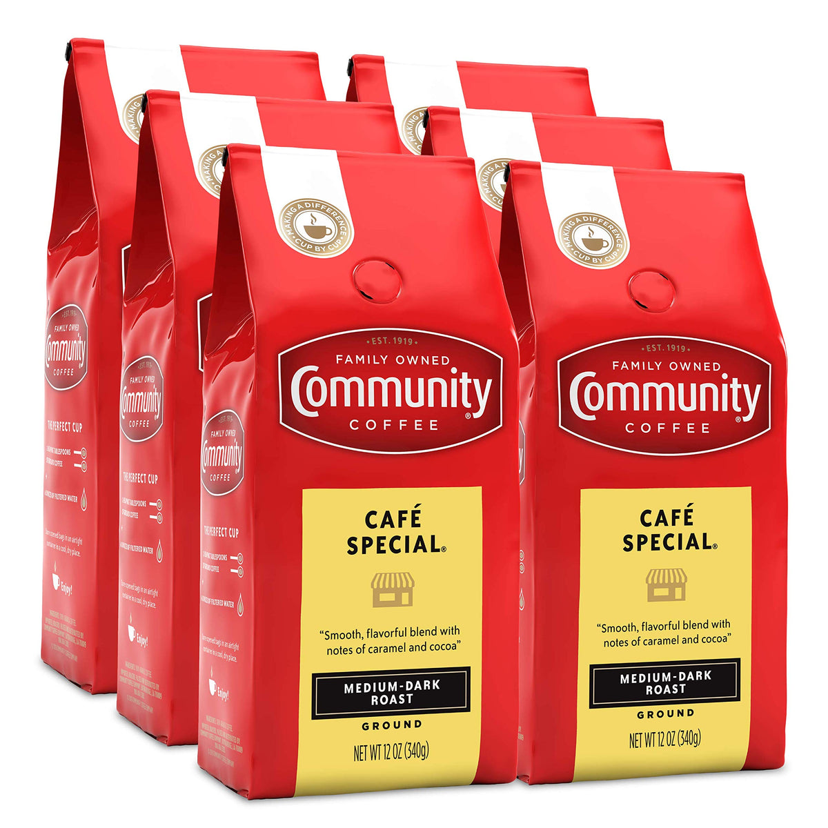 Community Coffee Breakfast Blend, 128 Ounces Ground Coffee, Medium Roast, 32 Ounce Bag (Pack of 4)