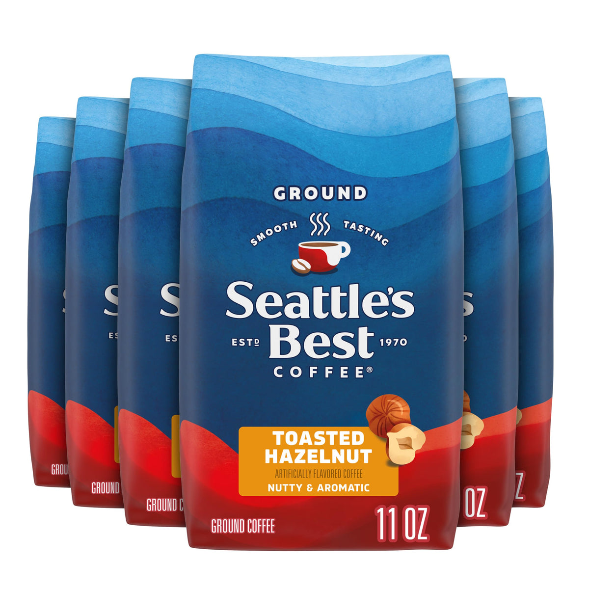 Seattle's Best Coffee Ground Coffee Post Alley Dark Roast, 6 Bags 12 oz