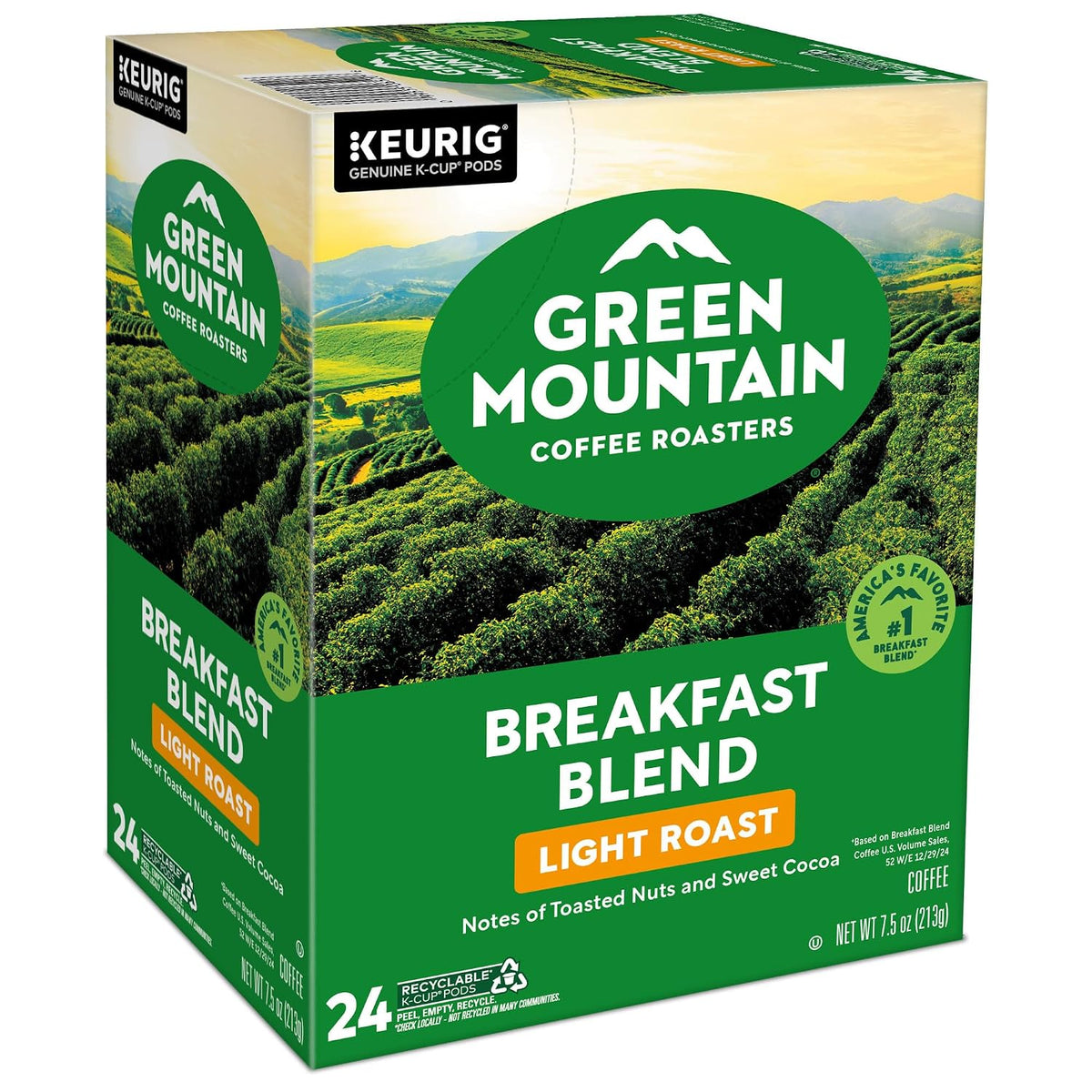 Green Mountain Breakfast Blend Coffee, K-Cup Pods, 96 Count