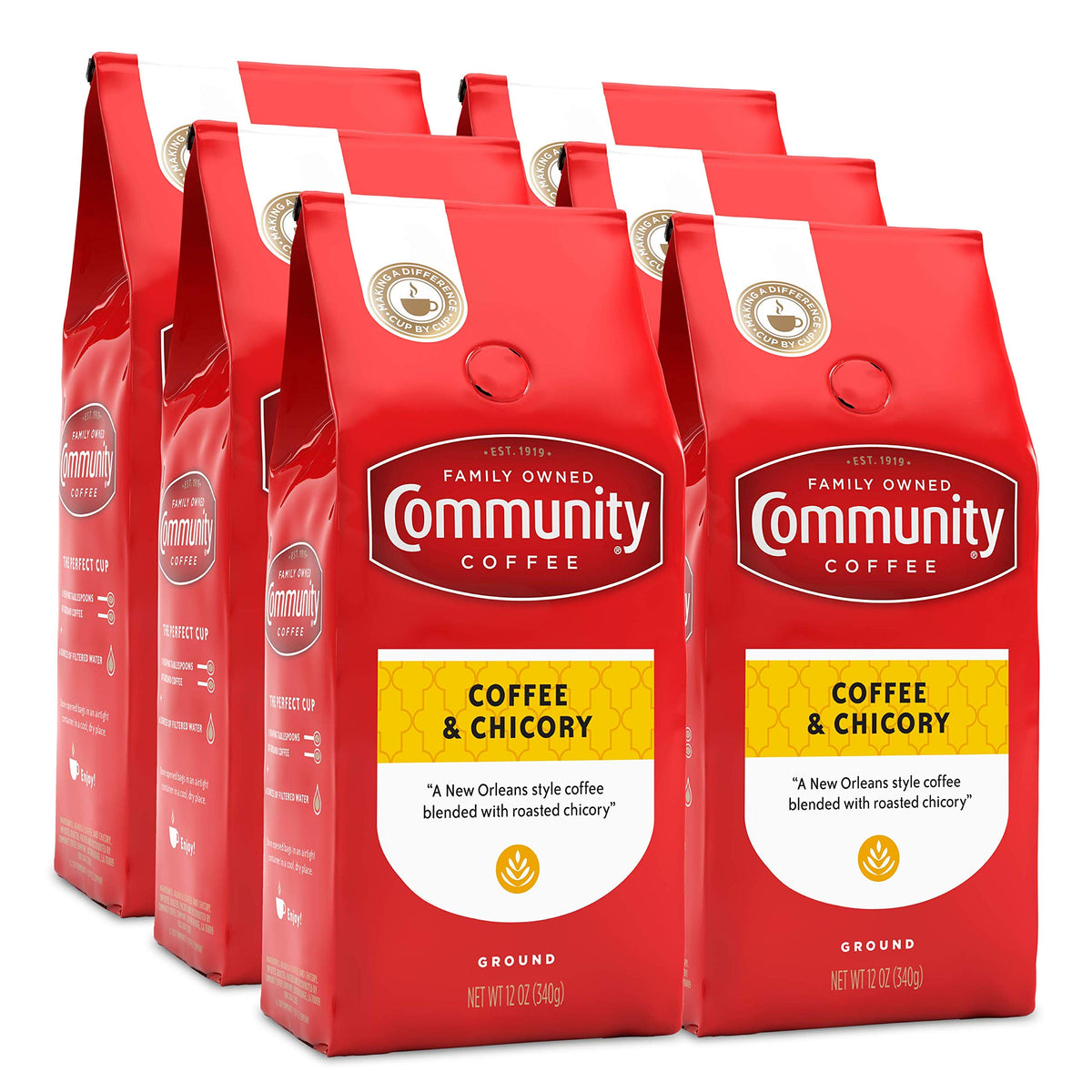 Community Coffee Breakfast Blend, 128 Ounces Ground Coffee, Medium Roast, 32 Ounce Bag (Pack of 4)