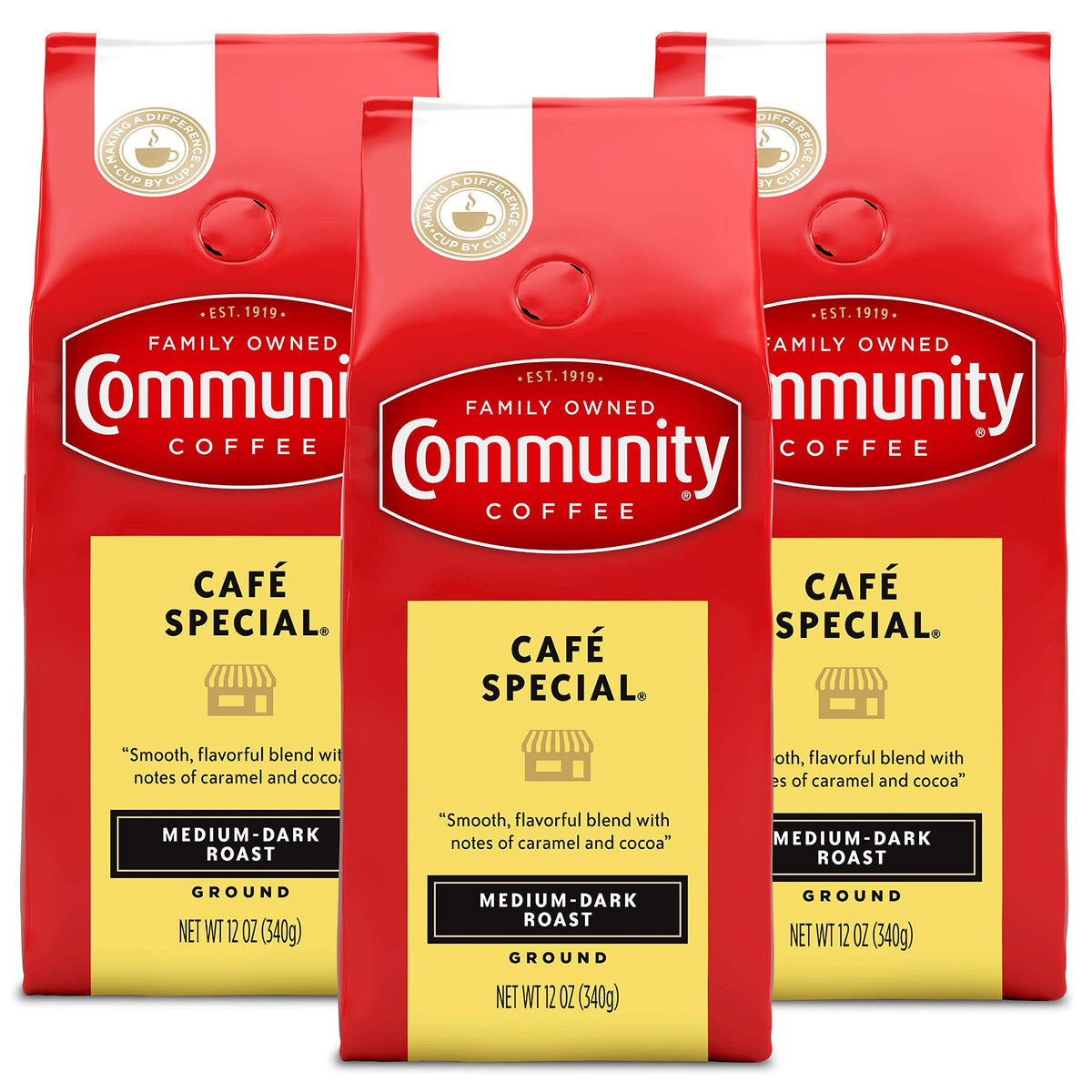 Community Coffee Breakfast Blend, 128 Ounces Ground Coffee, Medium Roast, 32 Ounce Bag (Pack of 4)
