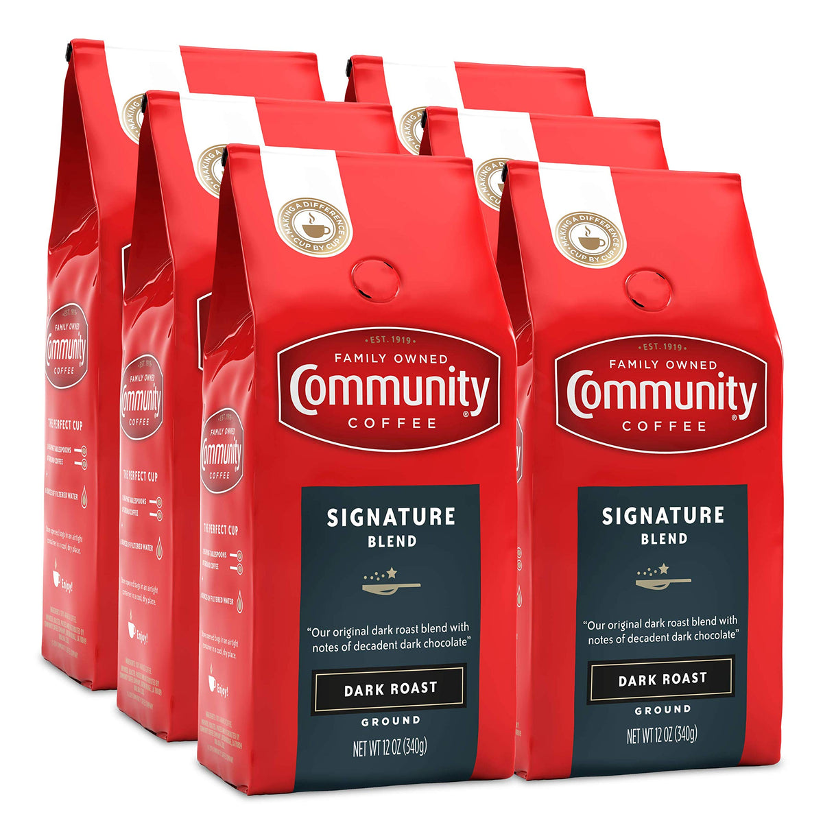 Community Coffee Breakfast Blend, 128 Ounces Ground Coffee, Medium Roast, 32 Ounce Bag (Pack of 4)