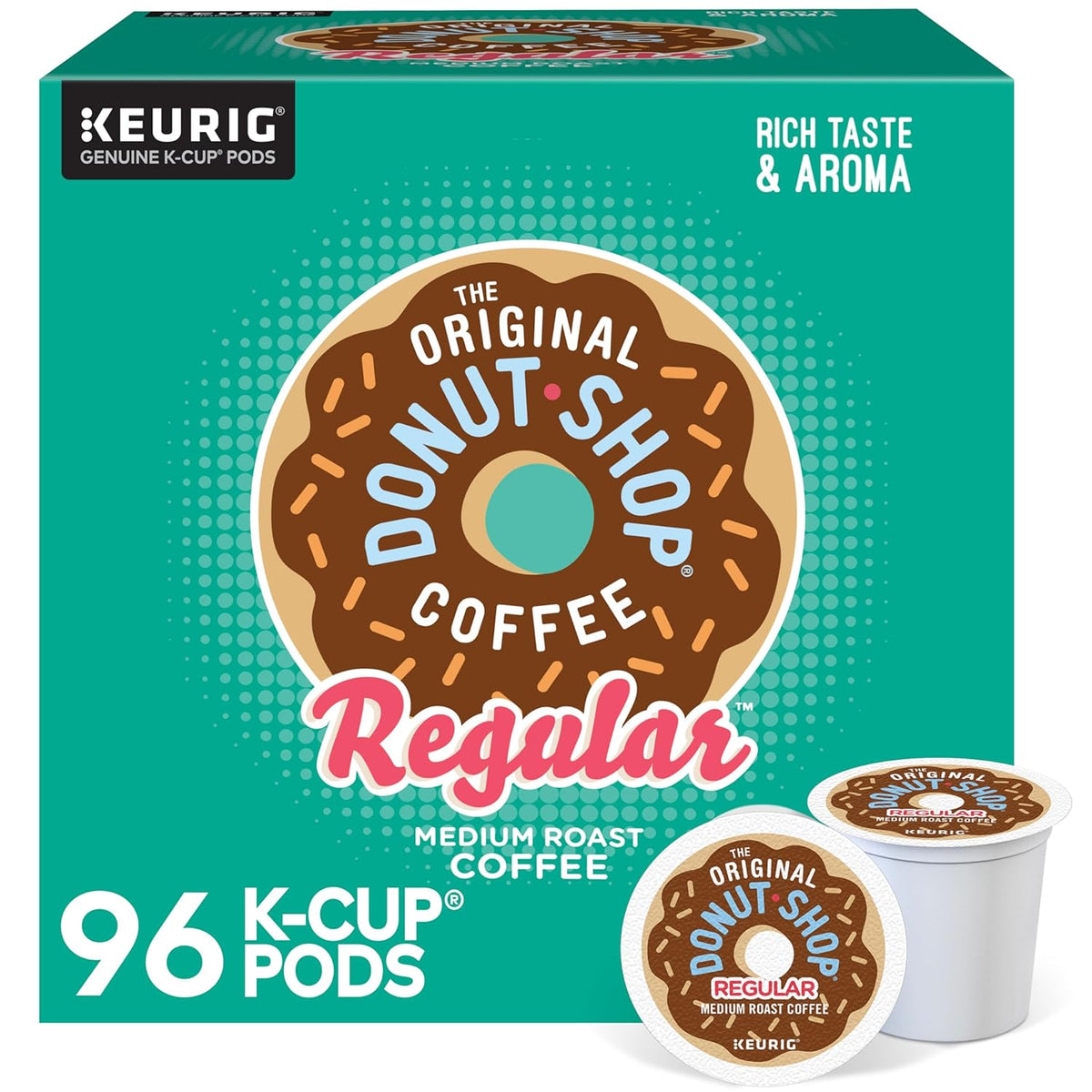 The Original Donut Shop Regular Medium Roast Coffee, K-Cup Pods, 96 Count