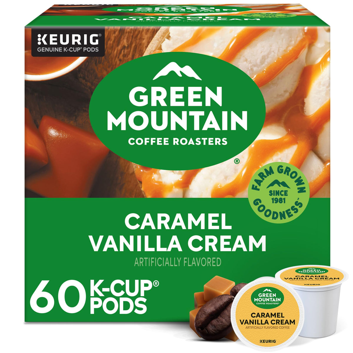 Green Mountain Caramel Vanilla Cream Coffee, K-Cup Pods, 96 Count