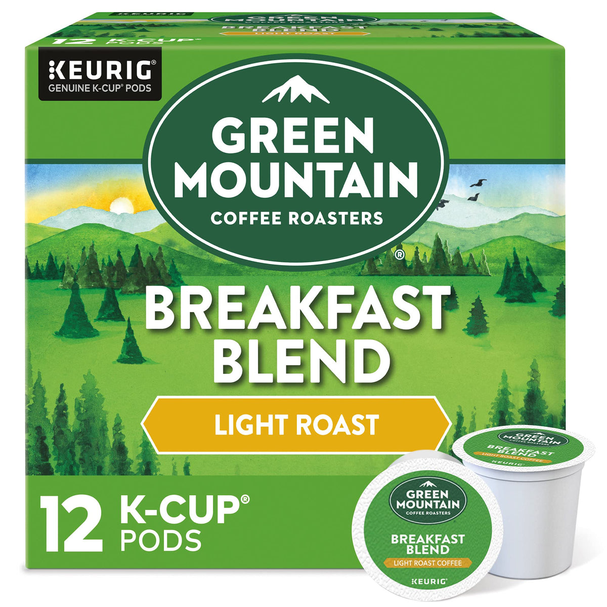 Green Mountain Breakfast Blend Coffee, K-Cup Pods, 96 Count