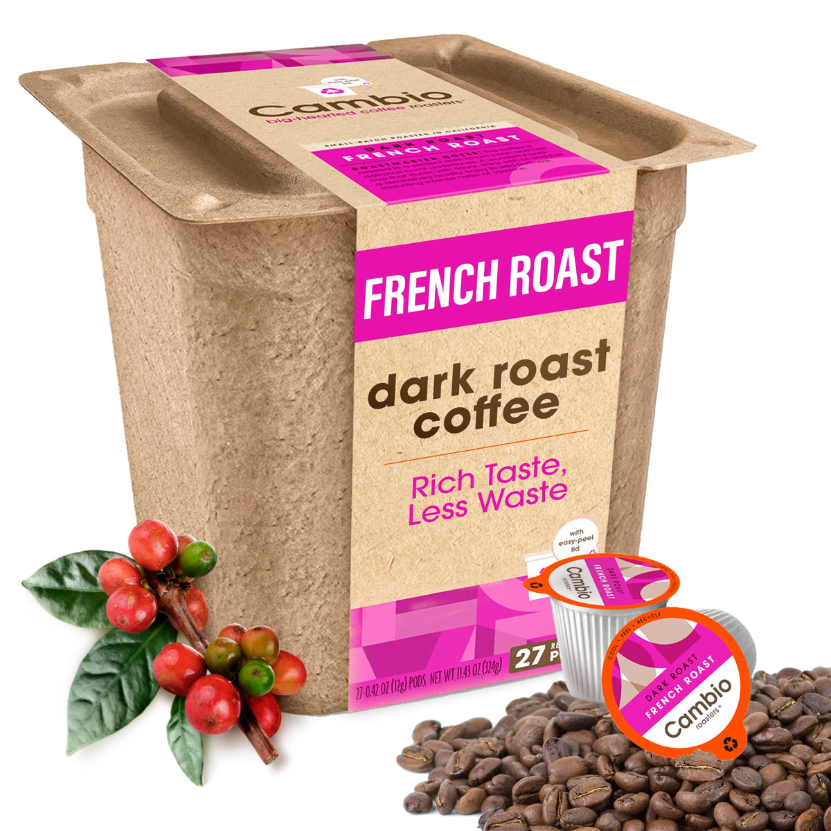 Cambio Roasters Hazelnut Coffee Pods - Recyclable Aluminum Pods, 60ct